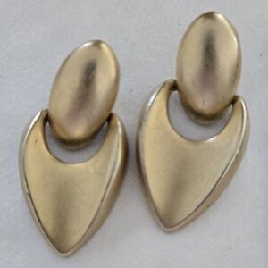 Vintage Door Knocker Satan Gold Tone Earrings Pierced
